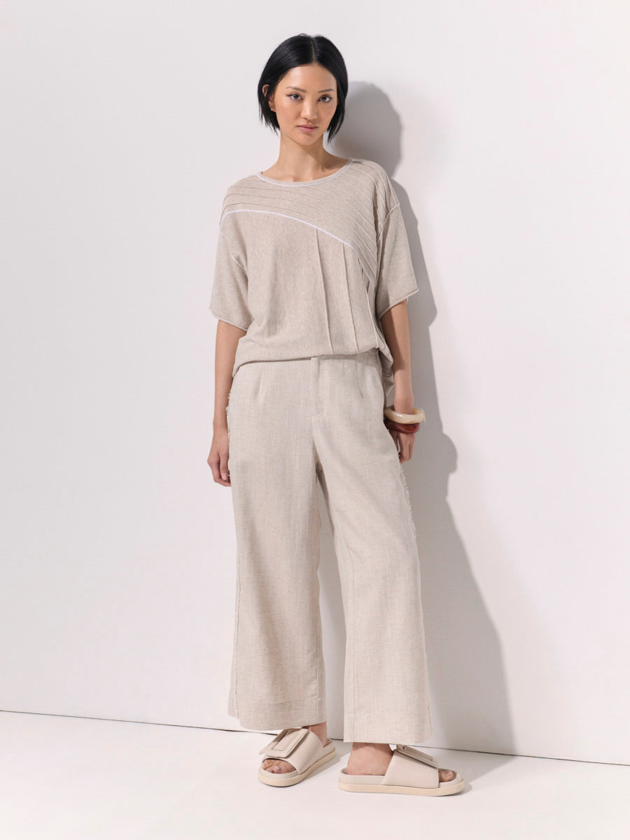 Raw Textured Pintuck Top