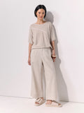 Raw Textured Pintuck Pant