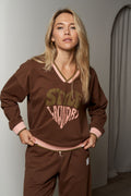 Heart Logo V Neck Sweat